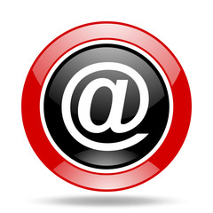 email red and black web glossy round icon
