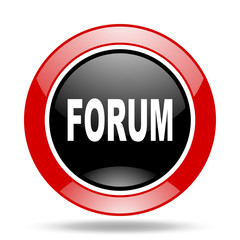 forum red and black web glossy round icon