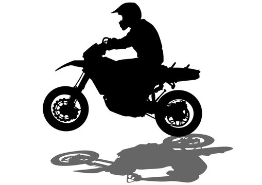 People and sport bike on white background