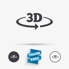 3D sign icon. 3D New technology symbol.