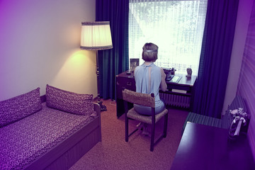 Fototapeta premium Frau am Schreibtisch