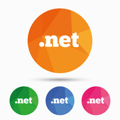 Domain NET sign icon. Top-level internet domain