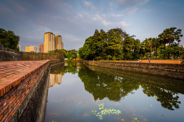 Fototapeta premium The moat at Fort Santiago, Intramuros, Manila, The Philippines.