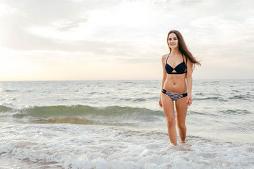 beautiful caucasian female on beach