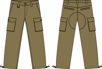 Illustration of men's cargo pants