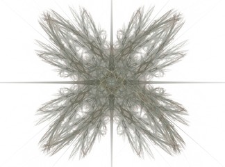 Grey fractal in the form of snowflakes