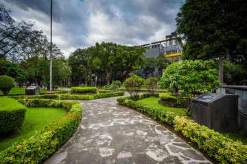 Walkway and gardens at the University of Santo Tomas, in Sampalo