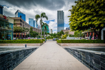 Walkway and modern buildings at Bonifacio Global City, in Taguig