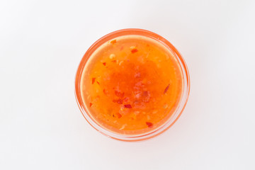 sauce for chicken with sugar and red pepper - top view