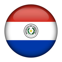 Fototapeta premium Round glossy Button with flag of Paraguay