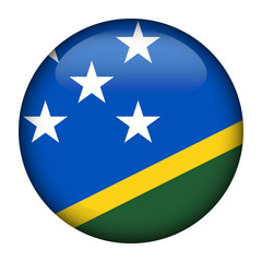 Round glossy Button with flag of Solomon Islands