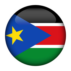 Round glossy Button with flag of South Sudan