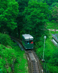 Fototapeta premium Old funicular at national Skansen Park, Sweden