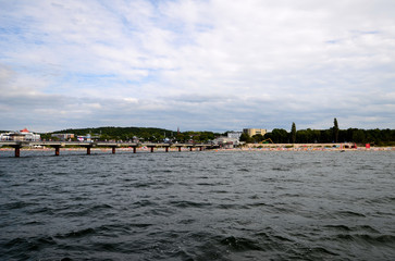 Pier on the Baltic coast and in Międzyzdroje (Poland, Wolin)