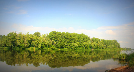 Beautiful summer landscape with river