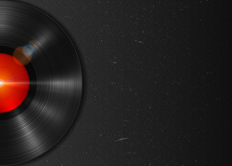 Long-playing LP vinyl record with red label. Music background © Anci Valiart