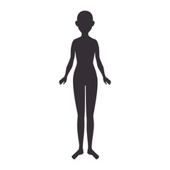 woman standing body silhouette female gender nude vector illustration