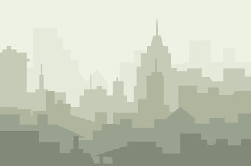 Morning City Skyline - Vector