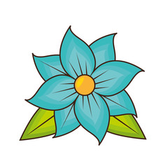 beautiful blue flower plant floral natural  gardening spring vector illustration