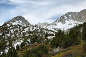 Sheer peaks from Mono pass trail