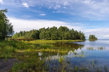 Fototapeta na wymiar Valaam island Landscape on a sunny day.