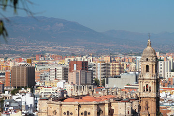 Fototapeta na wymiar Cathedral and city. Malaga, Spain