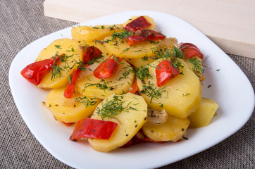 Closeup view of stewed potatoes