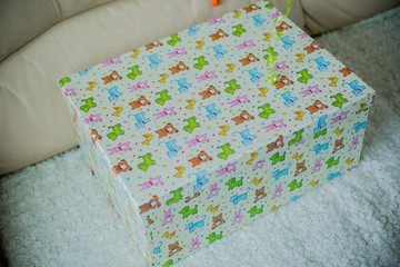Gift box with children's drawings