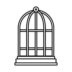 cage bird animal element pet mascot silhouette vector illustration