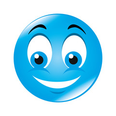 emoticon face cartoon expression of feelings and emotions happiness smile vector illustration