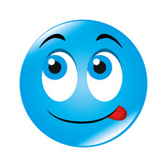emoticon face cartoon expression of feelings and emotions happiness smile vector illustration