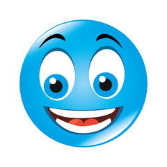 Fototapeta premium emoticon cartoon expression of feelings and emotions happiness smile vector illustration