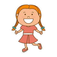 little girl smiling smile hapiness kid child cute fun vector illustration