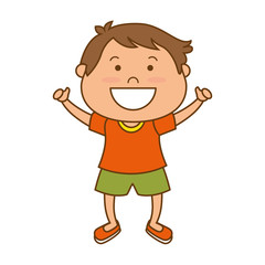 boy little smiling kid child happy icon vector illustration