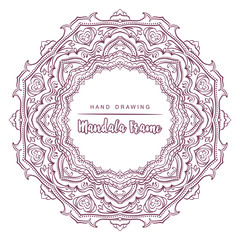Vector mandala for coloring with floral decorative elements. Pat