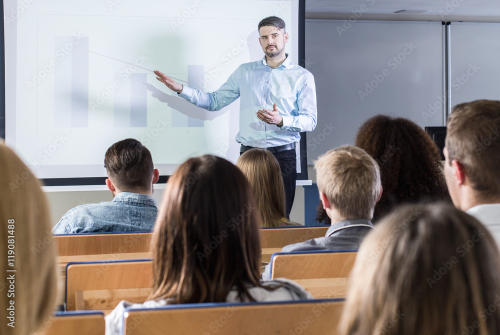 Wall mural visualization of knowledge is part of modern lecture