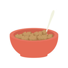 cereal bowl dish spoon food breakfast aliment vector illustration