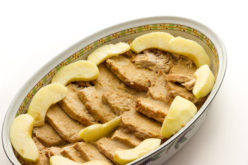 Roast pork with apples