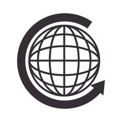 global earth connection corporation globe symbol vector illustration