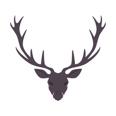 Fototapeta premium horn moose or deer skull wall ornament vector illustration