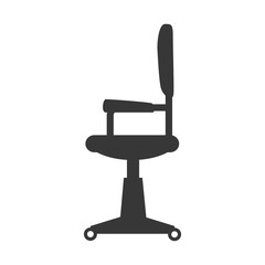 chair seat office interior workplace elements desk vector illustration