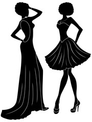 Abstract charming ladies silhouettes