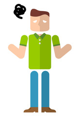 男性：悩む、あきれる
