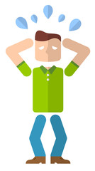 男性：あわてる
