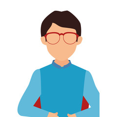 avatar man wearing eyeglasses and casual clothes front view vector illustration