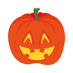 orange pumpkin faces of halloween horror expression vector illustration