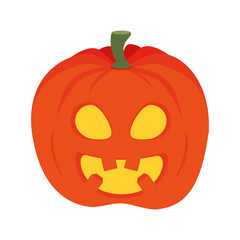 orange pumpkin faces of halloween horror expression vector illustration