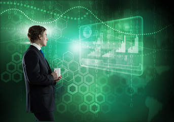 Businessman using modern technologies