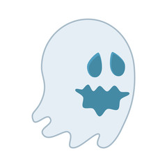 cartoon ghost happy halloween season vector illustration