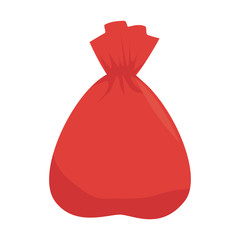 bag red trash garbage sack recycling vector illustration